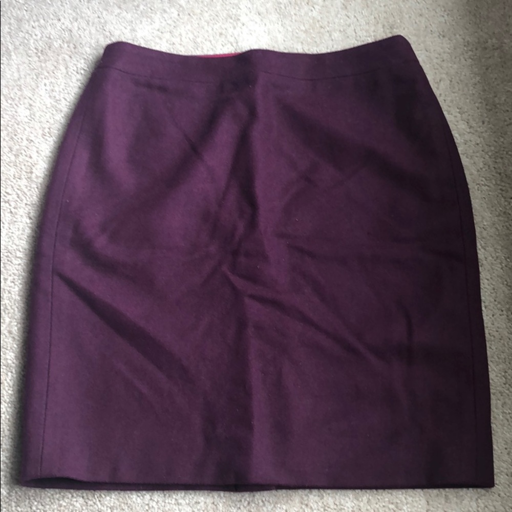 J crew wool maroon pencil skirt